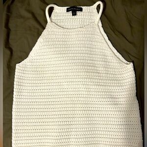 Banana Republic- white sleeveless crocheted style women’s top.